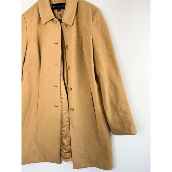 Reaction Kenneth Cole Women's Brown Single Breasted Overcoat Jacket Size 12 - Picture 2 of 6